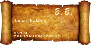 Baros Botond névjegykártya